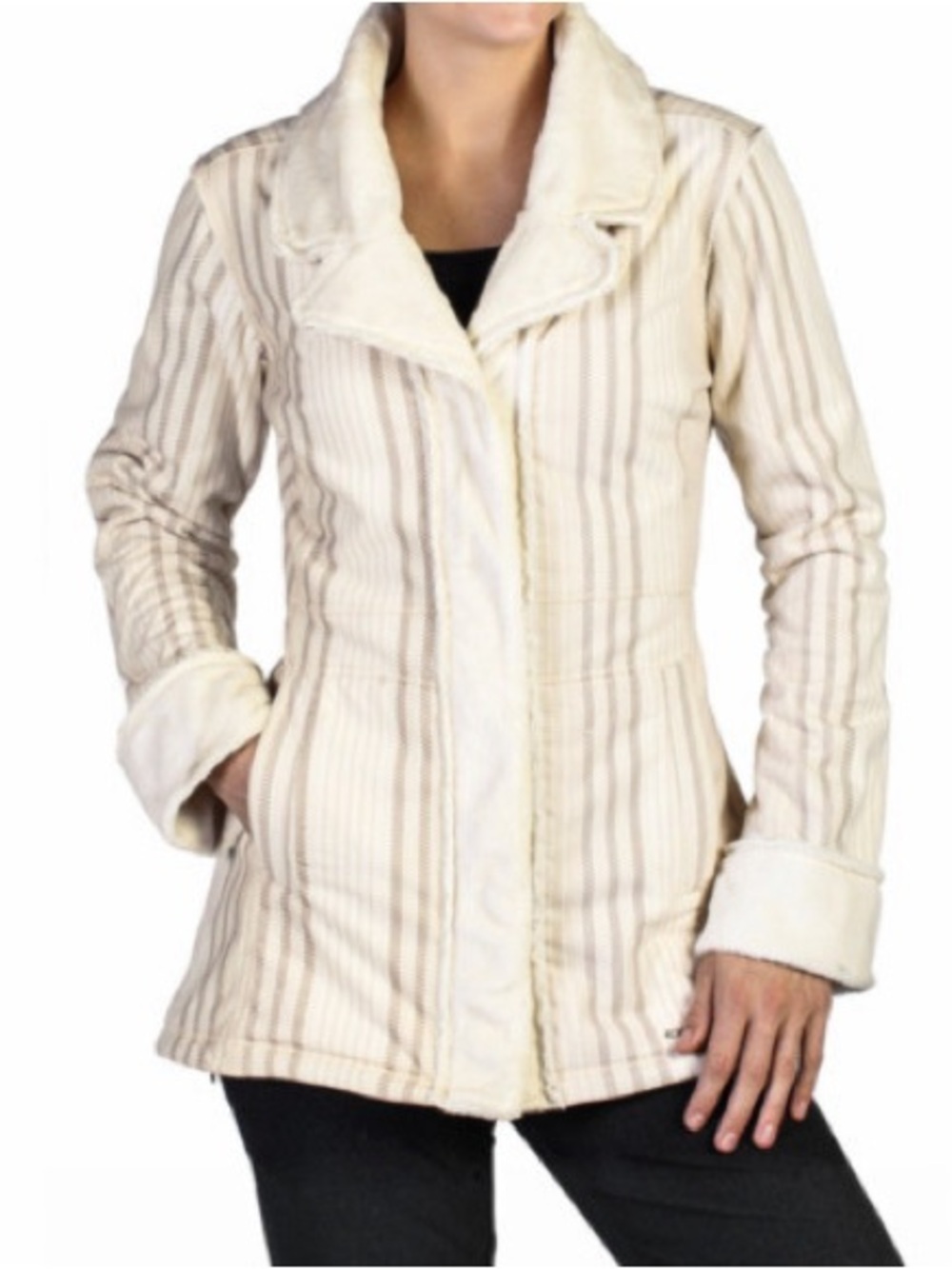 ExOfficio Irresistible Dolce Fleece & Faux Fur Jacket Womens size L